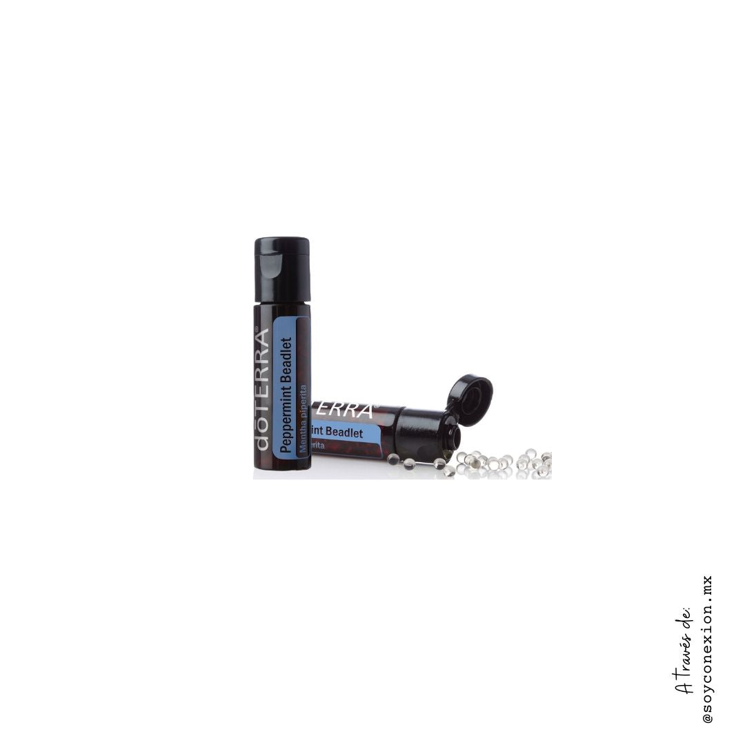 doterra, aceite esencial, perlas, menta, peppermint beadlet, aliento fresco, nausea, malestar estomacal, respiración despejada, boost energético, concentración, enfoque, frescura, mentol.