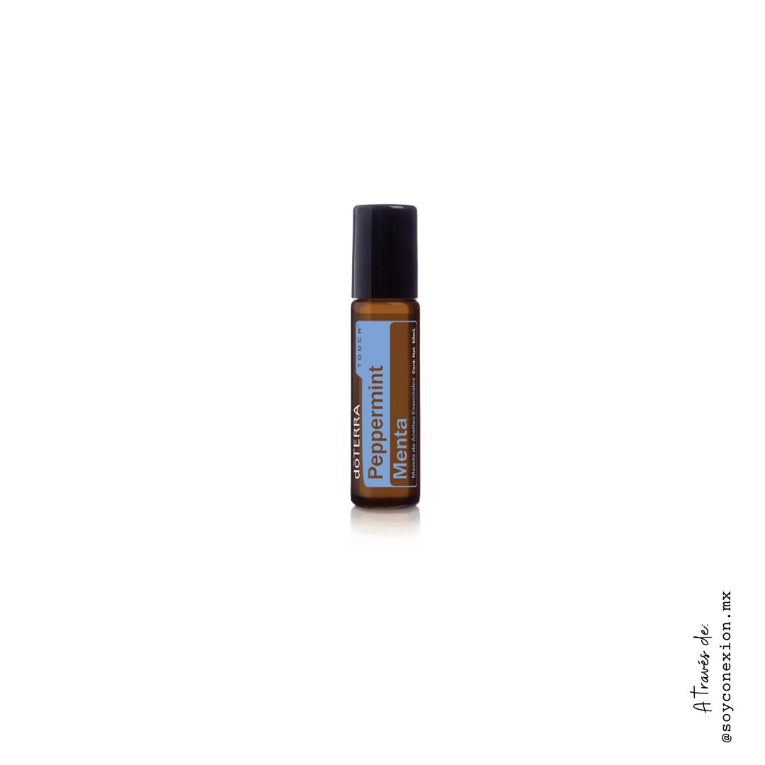 doterra, aceite esencial, menta, touch roll on peppermint, nausea, malestar estomacal, respiración despejada, boost energético, concentración, enfoque, frescura, alergias, sistema respiratorio, músculos, articulaciones, alerta, optimismo, mentol.